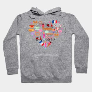 Paris France Clip art Heart Hoodie